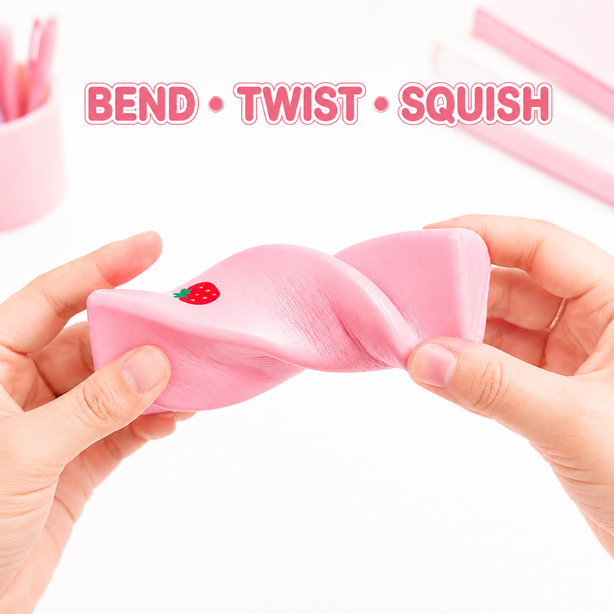 12PCS Strawberry Stick Squishy Set – Soft Slow-Rising Squishy Toys