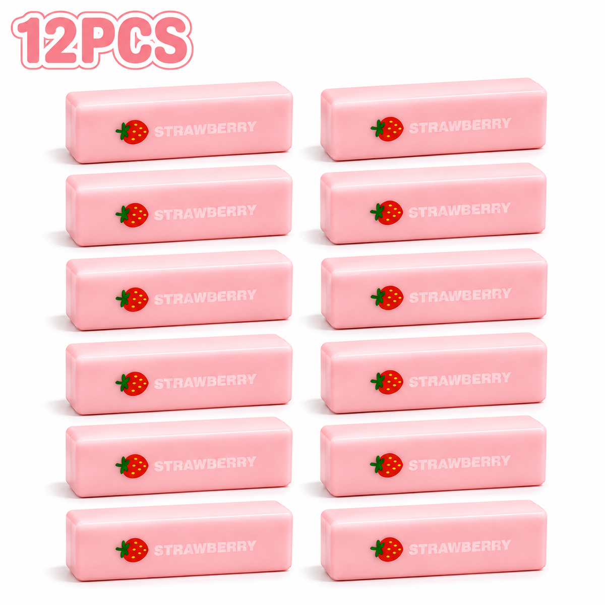 12PCS Strawberry Stick Squishy Set – Soft Slow-Rising Squishy Toys