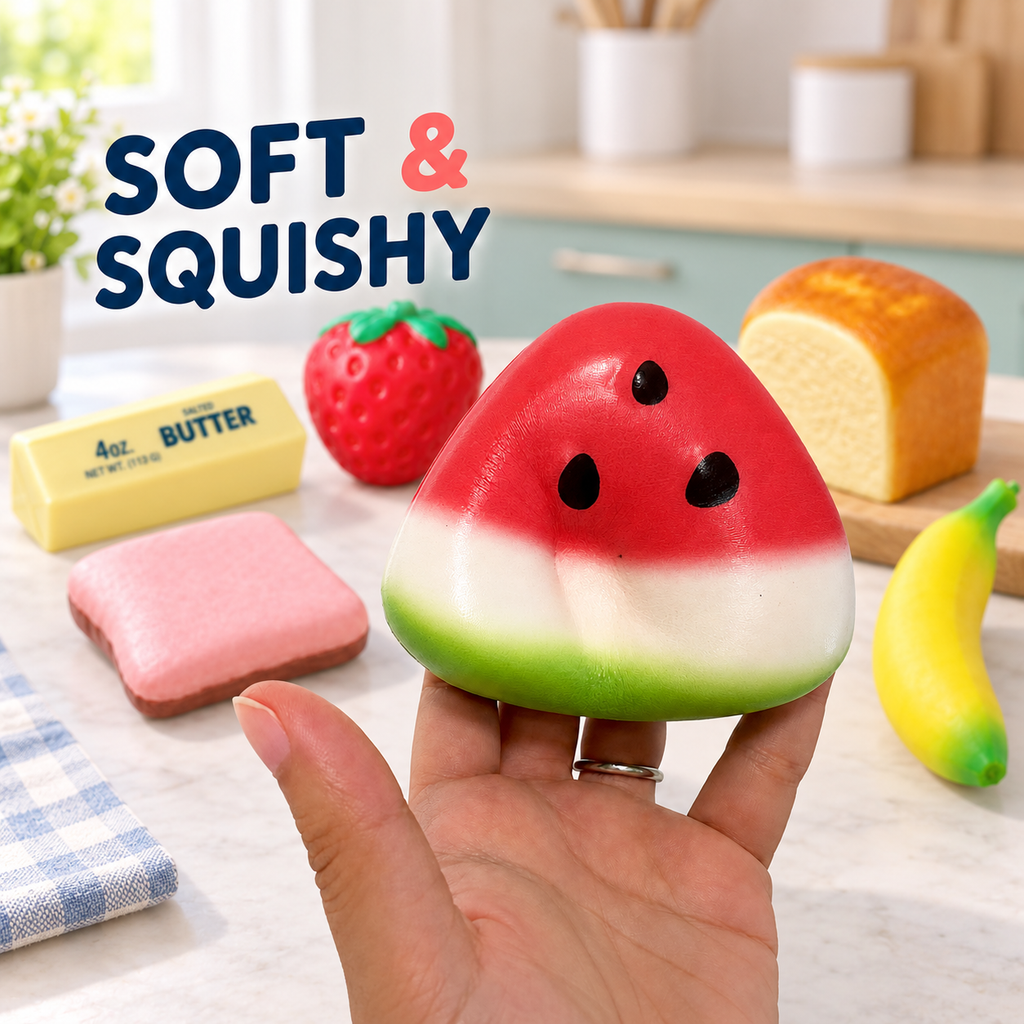 6PCS Food & Fruit Squishy Variety Pack